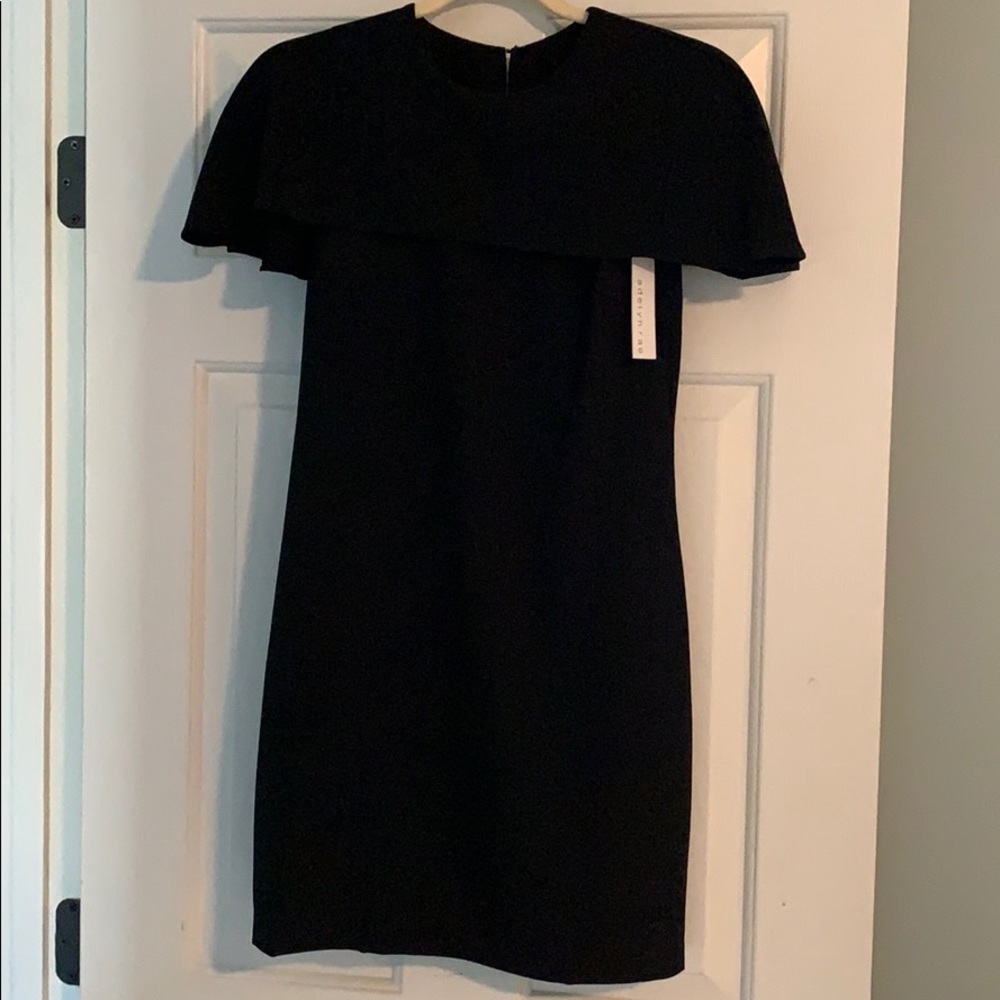 Black draped neck dress